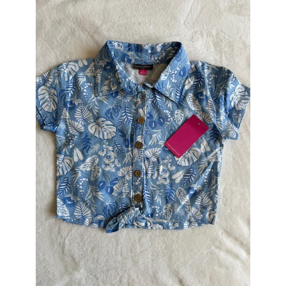 Vince Camuto Girls 2-Piece Tropical Top & Skort Set Blue/White Size 6